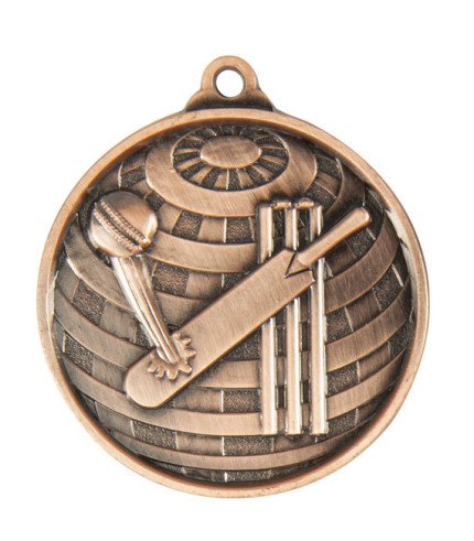 Global Cricket Medal - 50mm G/S/B