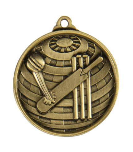 Global Cricket Medal - 50mm G/S/B