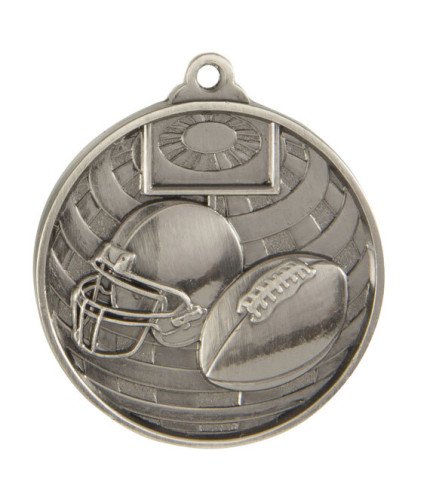 Global Grid Iron Football Medal - 50mm G/S/B