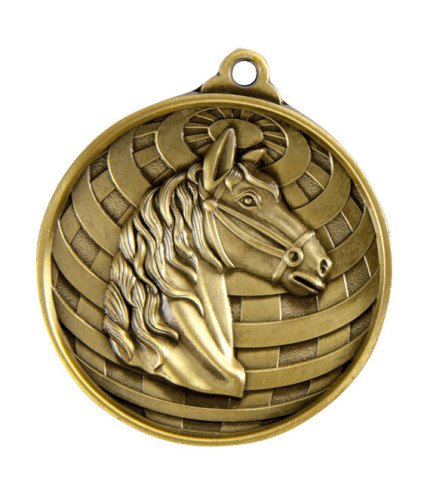 Global Horse Medal - 50mm G/S/B