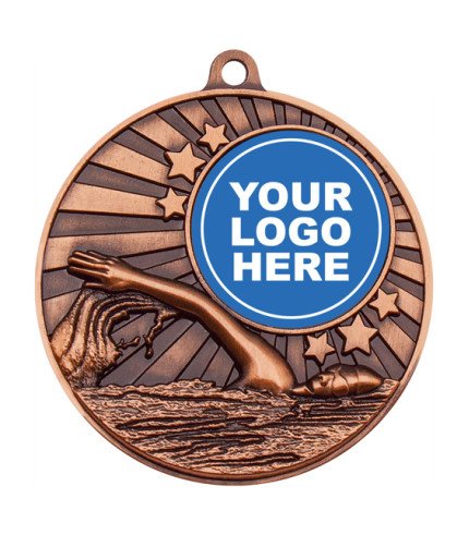 Impact Medal 50mm - Swimming G/S/B