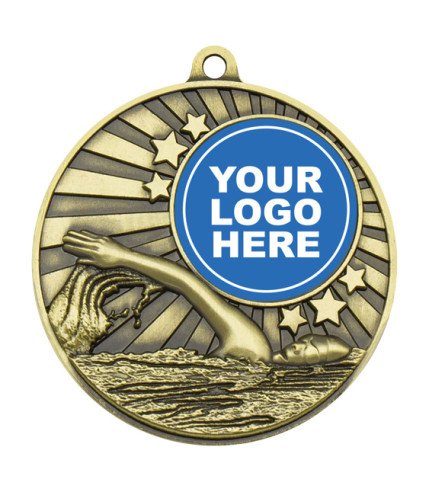 Impact Medal 50mm - Swimming G/S/B