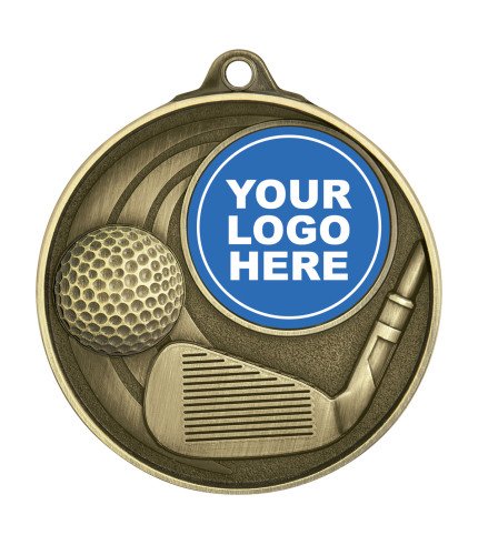 Sport Insert Golf Medal - 50mm G/S
