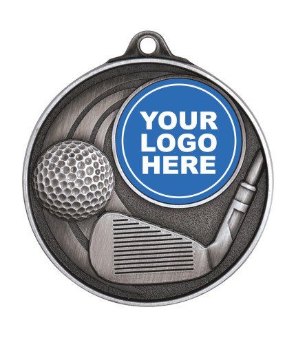 Sport Insert Golf Medal - 50mm G/S