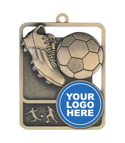 Rosetta Football Insert Medal - 62mm G/S/B