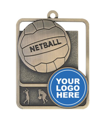 Rosetta Netball Insert Medal - 62mm G  & S
