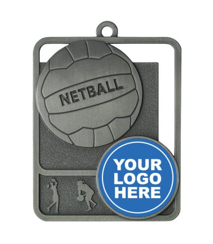 Rosetta Netball Insert Medal - 62mm G  & S