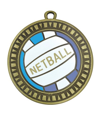 Spark Medal 55mm - Netball Antique Gold