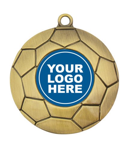Ball Logo Medal Gold 50mm - Football