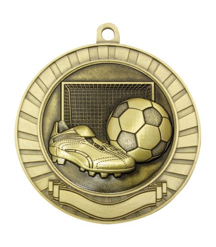 Eco Scroll Medal 70mm - Football G&S