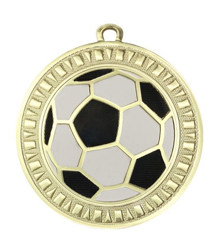 Football Spark Medal Shiny Gold 55mm