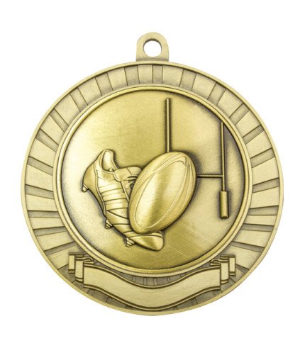 Eco Scroll Medal 70mm - Rugby G&S