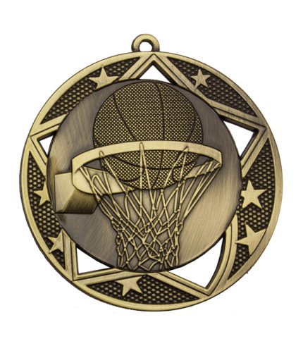 Galaxy Medal 65mm - Basketball Gold