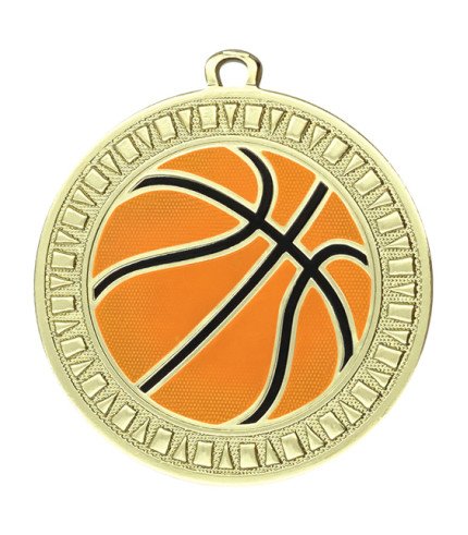 Spark Medal 55mm - Basketball Shiny Gold