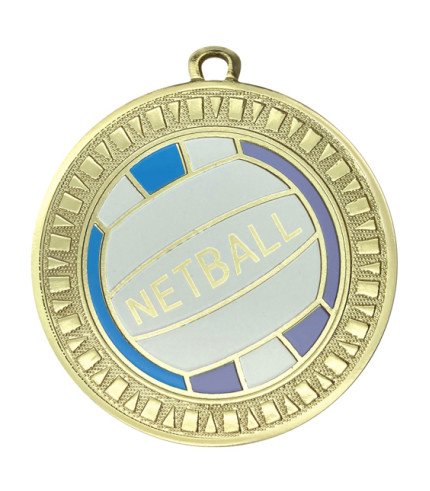 Spark Medal 55mm - Netball Shiny Gold