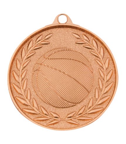 Wreath Medal 50mm - Basketball G/S/B