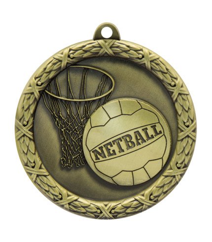 Derby Medal 65mm - Netball Gold
