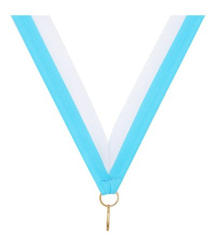 Medal Ribbon - Light Blue/White