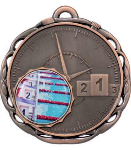 Stop Watch Insert Medal - Swimming