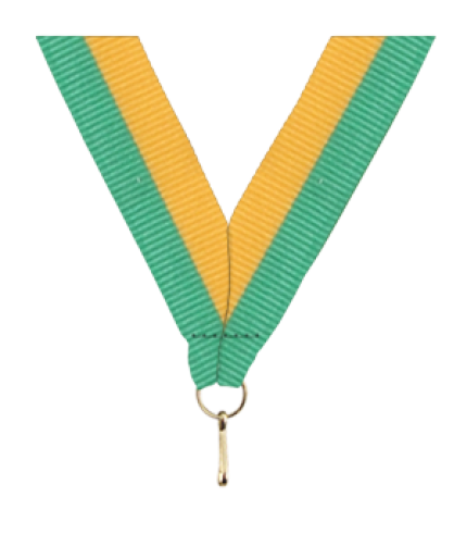 Medal Ribbon - Green/Gold