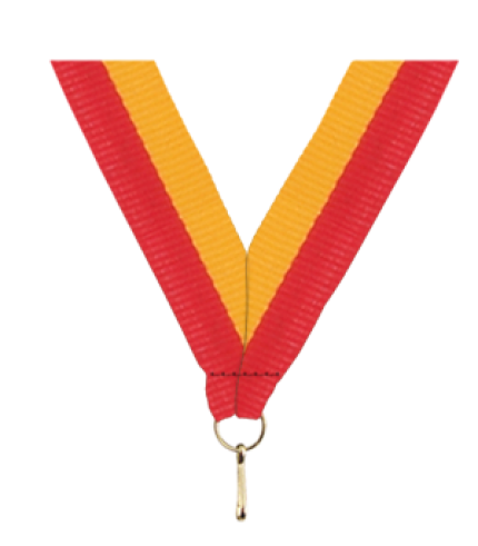 Medal Ribbon - Red/Gold