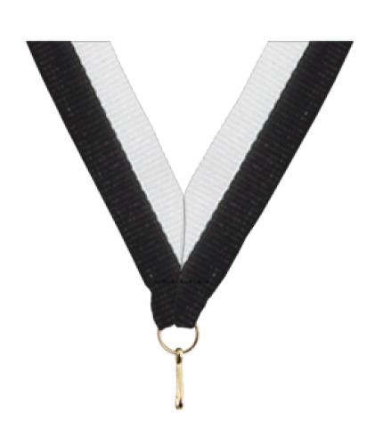 Medal Ribbon - Black/White