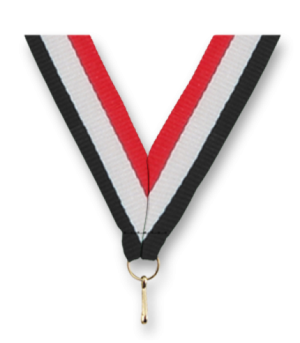 Medal Ribbon - Black/White/Red