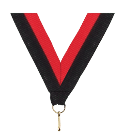 Medal Ribbon - Black/Red