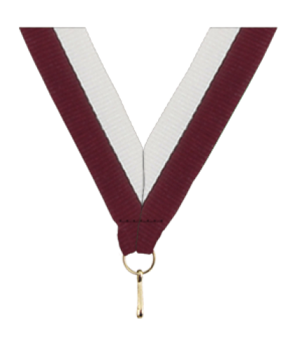 Medal Ribbon - Maroon/White